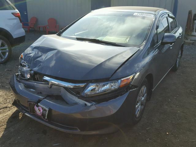 2HGFB2F58CH581414 - 2012 HONDA CIVIC LX GRAY photo 2