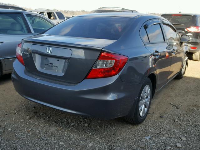 2HGFB2F58CH581414 - 2012 HONDA CIVIC LX GRAY photo 4