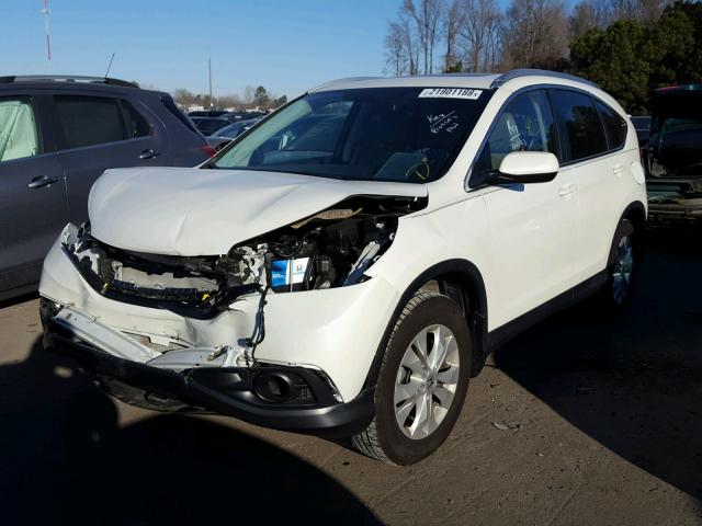 5J6RM3H73EL033296 - 2014 HONDA CR-V EXL WHITE photo 2