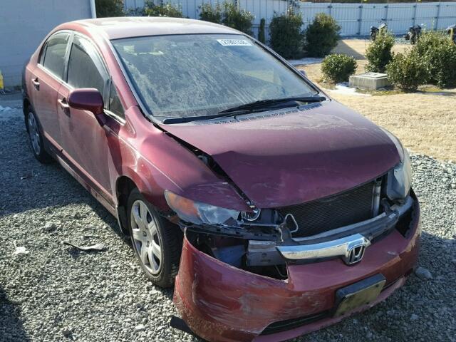 1HGFA16528L071583 - 2008 HONDA CIVIC LX RED photo 1