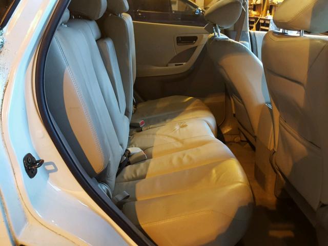 JN8AZ08W25W433282 - 2005 NISSAN MURANO SL WHITE photo 6