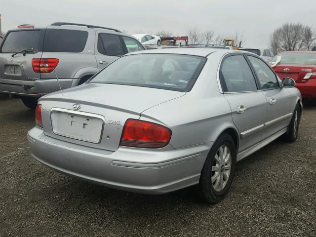 KMHWF35H55A107308 - 2005 HYUNDAI SONATA GLS SILVER photo 4