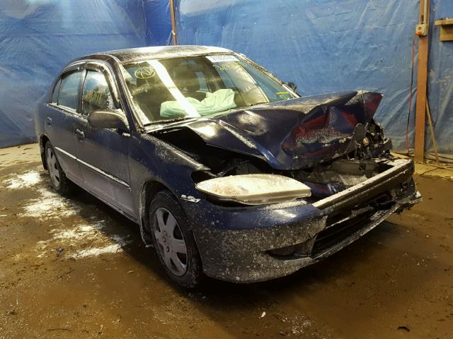 2HGES165X4H572575 - 2004 HONDA CIVIC LX BLUE photo 1