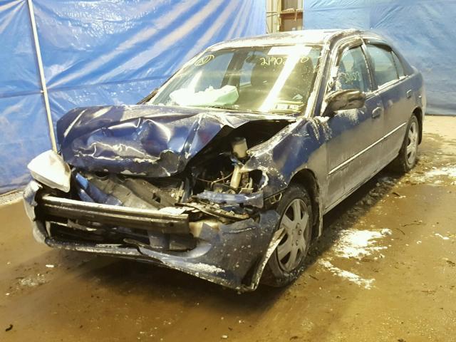 2HGES165X4H572575 - 2004 HONDA CIVIC LX BLUE photo 2