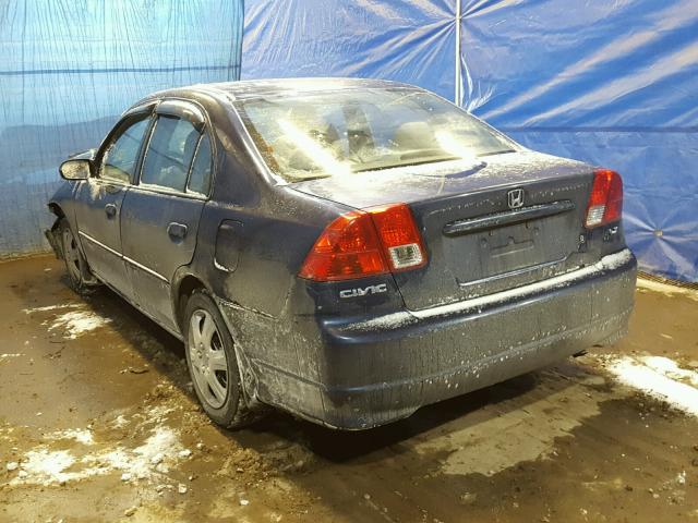 2HGES165X4H572575 - 2004 HONDA CIVIC LX BLUE photo 3