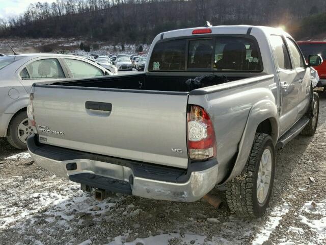 3TMLU4EN7EM154349 - 2014 TOYOTA TACOMA DOU SILVER photo 4