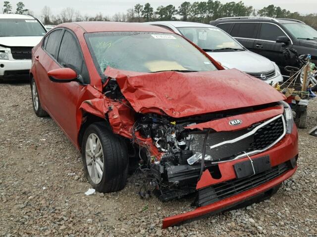 3KPFL4A72HE105260 - 2017 KIA FORTE LX RED photo 1