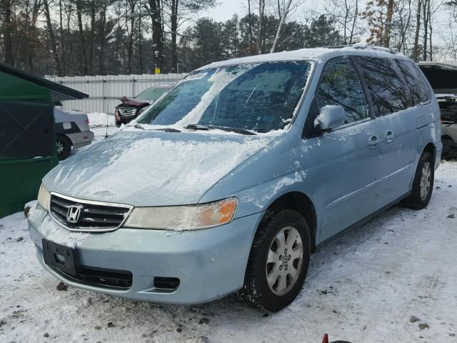 5FNRL18804B085265 - 2004 HONDA ODYSSEY EX BLUE photo 2