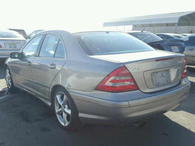 WDBRF40JX5F609167 - 2005 MERCEDES-BENZ C 230K SPO GRAY photo 3