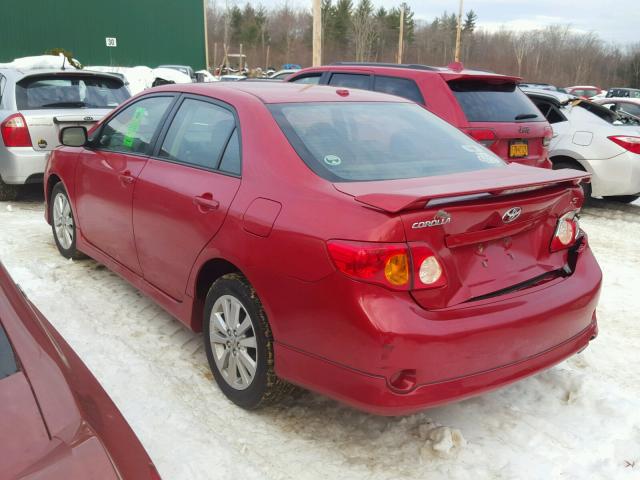 1NXBU40E99Z094056 - 2009 TOYOTA COROLLA BA RED photo 3