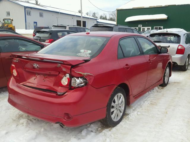 1NXBU40E99Z094056 - 2009 TOYOTA COROLLA BA RED photo 4