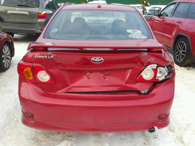 1NXBU40E99Z094056 - 2009 TOYOTA COROLLA BA RED photo 9