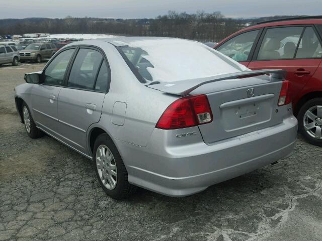 2HGES16505H513911 - 2005 HONDA CIVIC LX SILVER photo 3