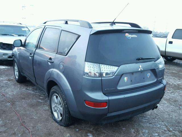 JA4MT31X07Z014132 - 2007 MITSUBISHI OUTLANDER GRAY photo 3