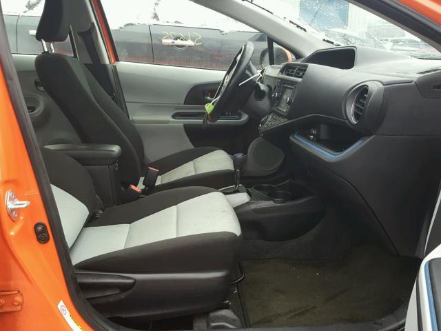 JTDKDTB34D1050437 - 2013 TOYOTA PRIUS C ORANGE photo 5