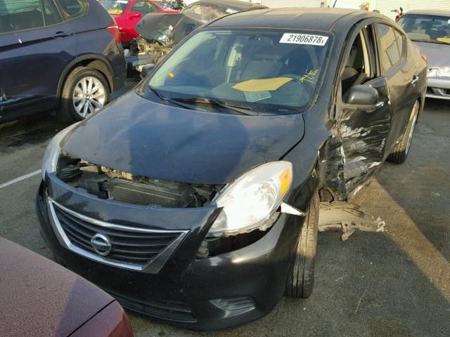 3N1CN7AP5CL914029 - 2012 NISSAN VERSA S BLACK photo 2