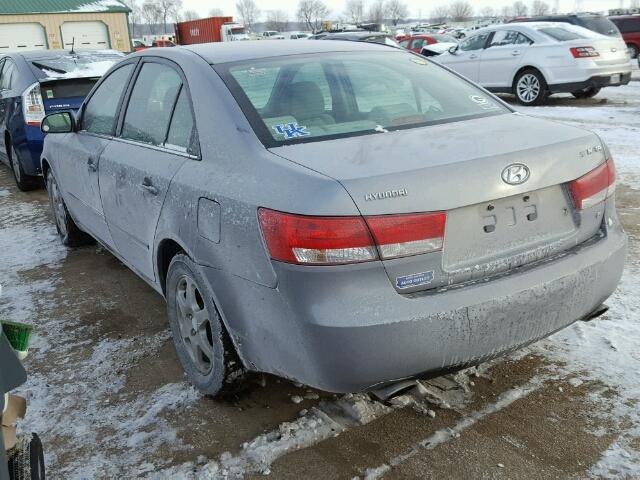 5NPEU46F36H144912 - 2006 HYUNDAI SONATA GLS GRAY photo 3