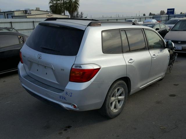 JTEDS41A892071938 - 2009 TOYOTA HIGHLANDER SILVER photo 4