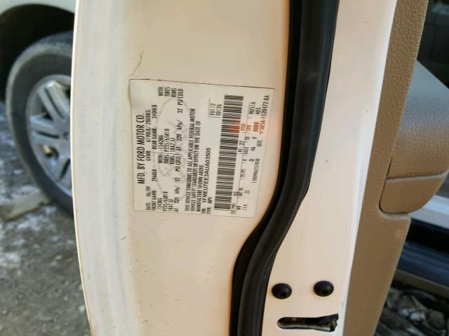 1FMEU7EE3AUA03505 - 2010 FORD EXPLORER E WHITE photo 10