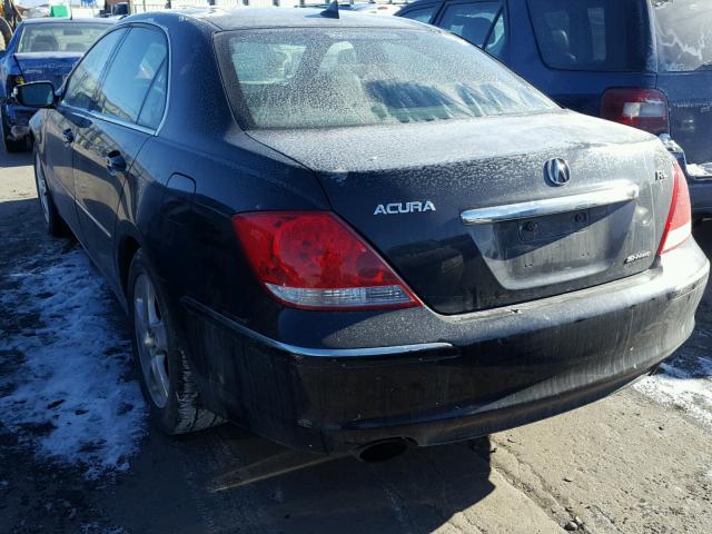 JH4KB16565C012508 - 2005 ACURA RL BLACK photo 3