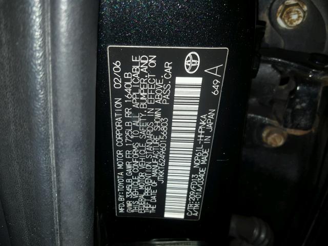 JTKKT624960156803 - 2006 TOYOTA SCION XA BLACK photo 10