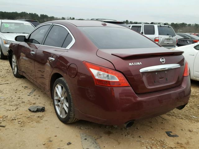 1N4AA5AP0AC837850 - 2010 NISSAN MAXIMA S MAROON photo 3