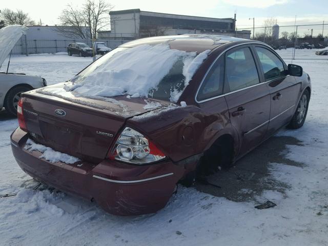 1FAFP25185G147349 - 2005 FORD FIVE HUNDR MAROON photo 4