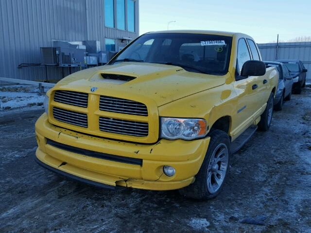 1D7HU18D45J513957 - 2005 DODGE RAM 1500 S YELLOW photo 2