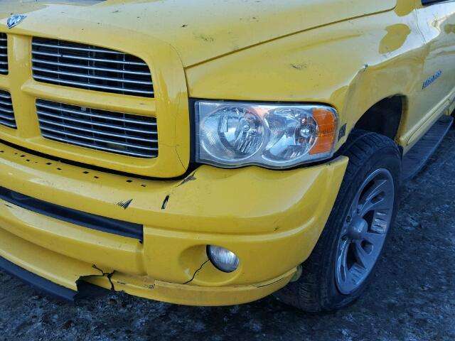 1D7HU18D45J513957 - 2005 DODGE RAM 1500 S YELLOW photo 9