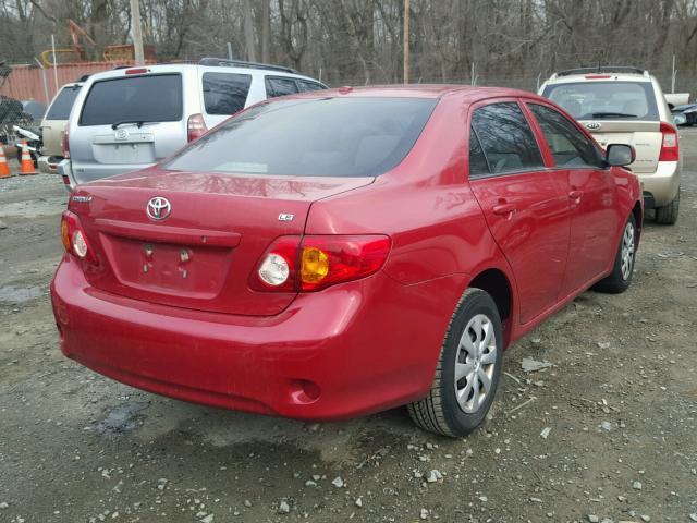 1NXBU4EE0AZ363770 - 2010 TOYOTA COROLLA BA RED photo 4