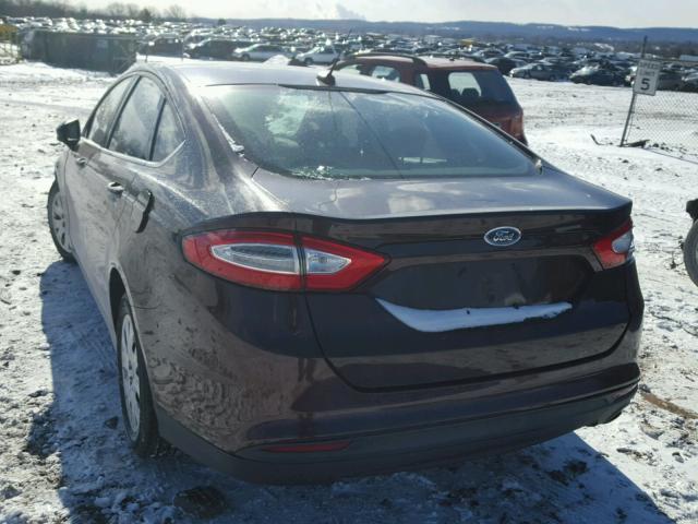 3FA6P0G78DR265320 - 2013 FORD FUSION S BURGUNDY photo 3