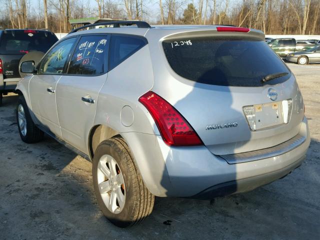 JN8AZ08W27W639074 - 2007 NISSAN MURANO SL SILVER photo 3