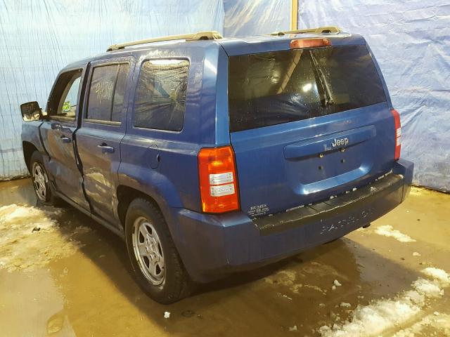 1J4NT2GB4AD519508 - 2010 JEEP PATRIOT SP BLUE photo 3