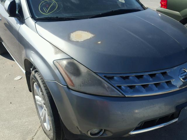 JN8AZ08T77W519342 - 2007 NISSAN MURANO SL GRAY photo 9