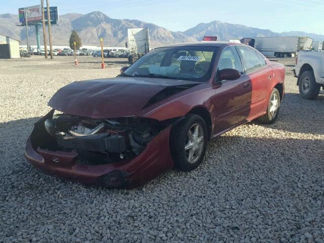 1G3NF52E3YC417715 - 2000 OLDSMOBILE ALERO GLS RED photo 2