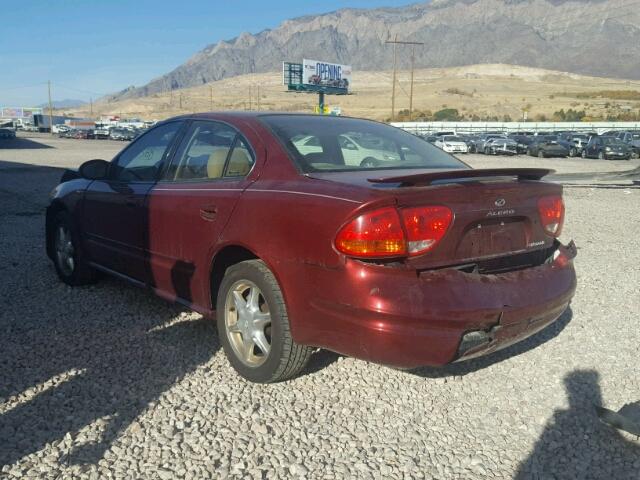 1G3NF52E3YC417715 - 2000 OLDSMOBILE ALERO GLS RED photo 3