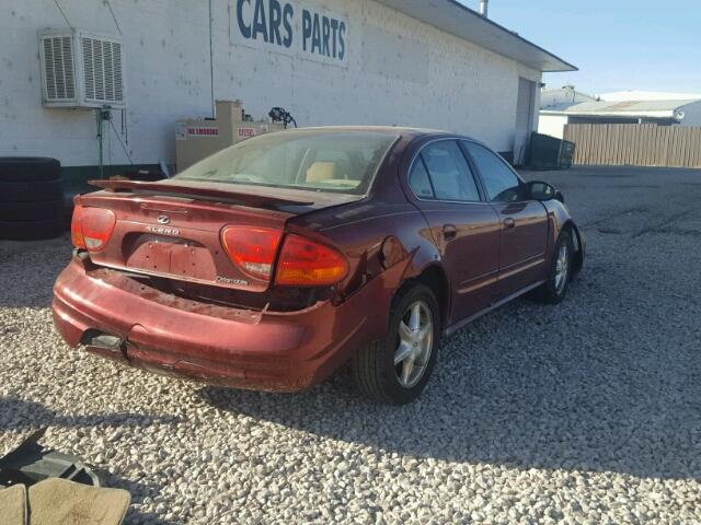 1G3NF52E3YC417715 - 2000 OLDSMOBILE ALERO GLS RED photo 4