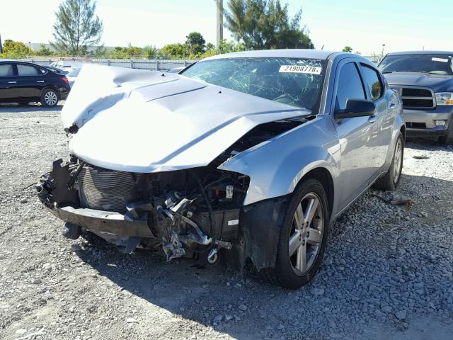 1C3CDZAB9DN534844 - 2013 DODGE AVENGER SE SILVER photo 2