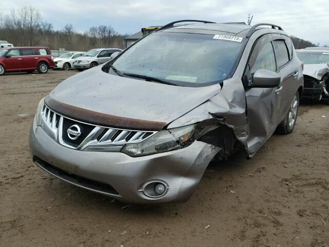 JN8AZ18U19W014012 - 2009 NISSAN MURANO S GRAY photo 2