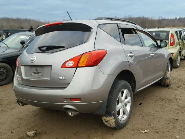 JN8AZ18U19W014012 - 2009 NISSAN MURANO S GRAY photo 4