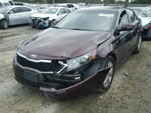 5XXGM4A76DG139737 - 2013 KIA OPTIMA LX PURPLE photo 2