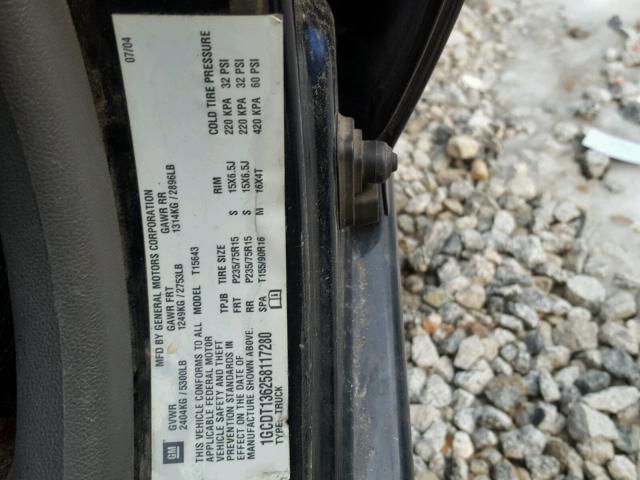 1GCDT136258117280 - 2005 CHEVROLET COLORADO BLACK photo 10