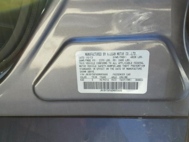 JN1BV7AP4EM683466 - 2014 INFINITI Q50 BASE CHARCOAL photo 10