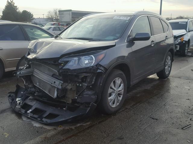 2HKRM4H75EH669850 - 2014 HONDA CR-V EXL GRAY photo 2