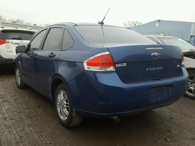 1FAHP35NX8W139829 - 2008 FORD FOCUS SE BLUE photo 3