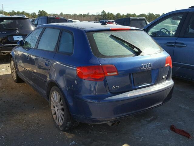 WAUNF78P97A043610 - 2007 AUDI A3 2.0 PRE BLUE photo 3