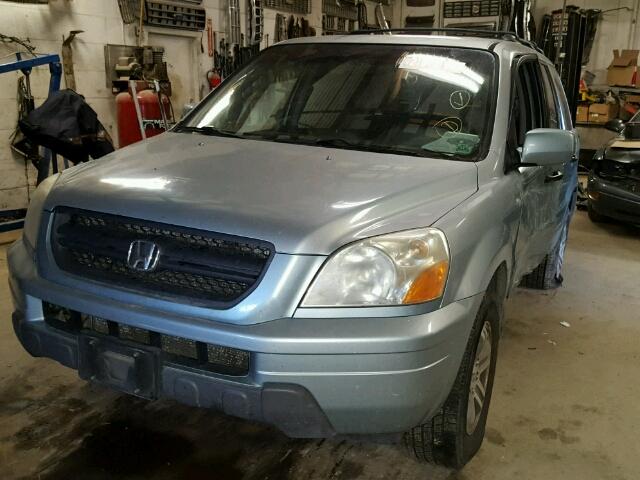 2HKYF18633H593313 - 2003 HONDA PILOT EXL SILVER photo 2