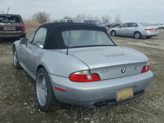 4USCN53462LJ60258 - 2002 BMW Z3 3.0 SILVER photo 3