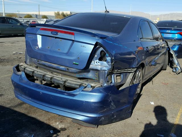 3FAHP0JG8AR233576 - 2010 FORD FUSION SEL BLUE photo 4