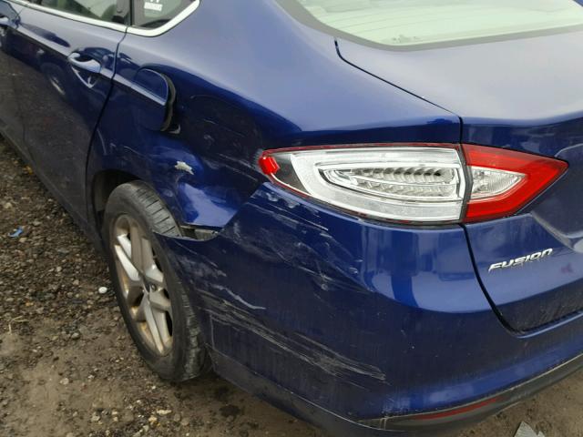 3FA6P0H71DR124748 - 2013 FORD FUSION SE BLUE photo 9